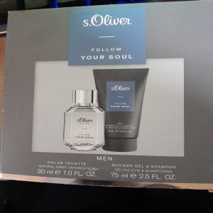 Set Cadou: Apa de toaleta s.Oliver Follow Your Soul Men, Barbati, 30 ml + Gel de dus s.Oliver Follow Your Soul Men, 75 ml, Resigilat, Grad B - Img 2