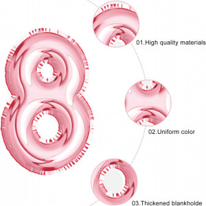 Set de 10 baloane aniversare Gremag, 0-9, roz, 40,64 x 24 cm