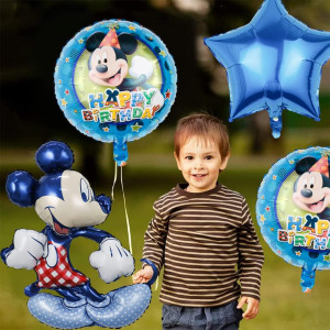 Set de 10 baloane pentru petrecere Hilloly, folie/latex, albastru - Img 4