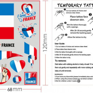 Set de 10 foi cu tatuaje temporare pentru cupa mondiala ZETIY, multicolor, 68 x 120 mm - Img 3