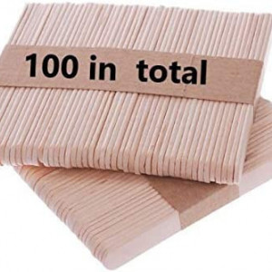 Set de 100 betisoare pentru inghetata Kaishuai, lemn, natur, 9 x 1 cm