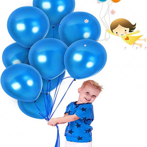 Set de 100 de baloane pentru petrecere JIASHA, latex, albastru, 30 cm - Img 1