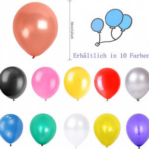 Set de 100 de baloane pentru petrecere JIASHA, latex, rose gold, 30 cm - Img 7