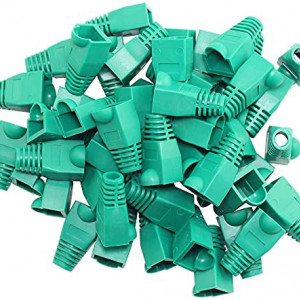 Set de 100 protectii pentru cablul Ethernet Uotyle, plastic, verde, 2,8 x 1,5 x 1,5 cm - Img 1