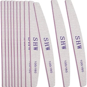 Set de 12 pile pentru unghii Xygk, gri/violet, 17,8 x 2,6 cm, granulatie 100/180