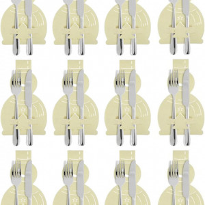 Set de 12 suporturi pentru tacamuri Yizemay, pasla, gri, 21 x 13 cm - Img 7