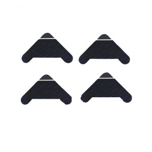 Set de 12 triunghiuri antiderapante pentru colturile covoarelor MIUTME, poliuretan, negru, 12 x 12 x 15 cm - Img 1