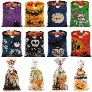 Set de 128 pungi pentru Halloween Hotsan, plastic, multicolor