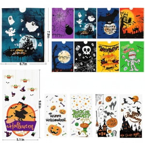 Set de 128 pungi pentru Halloween Hotsan, plastic, multicolor