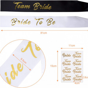 Set de 14 accesorii pentru nunta Naler, hartie/textil, alb/auriu/negru