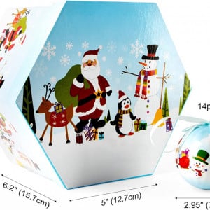 Set de 14 globuri de Craciun ABXMAS, multicolor, plastic, 7,5 cm