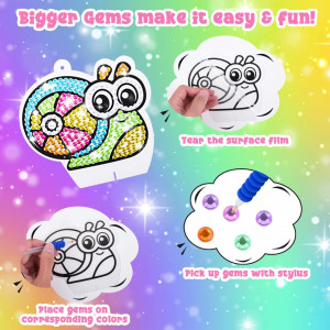 Set de 14 stickere cu diamante pentru copii Ulikey, plastic, multicolor