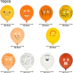 Set de 16 baloane Ekkong, latex, multicolor - Img 5
