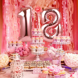 Set de 2 baloane pentru aniversare 18 ani Gwhole, folie, rose, 60 cm - Img 4