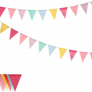 Set de 2 bannere colorate pentru petrecere Hpmaison, panza, multicolor, 4 m - Img 1