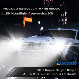 Set de 2 becuri LED HOCOLO, alb, 8000 lumeni, S2-9007 Hi/Lo Beam, 48 W - Img 3