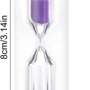 Set de 2 clepsidre pentru copii Caincay, gel de siliciu/acril, albastru/violet, 8 x 2,5 x 2,5 cm