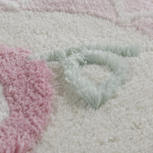 Set de 2 covorase pentru baie Alifonso, textil, alb/roz, 50 x 60 cm/60 x 100 cm
