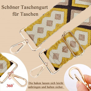 Set de 2 curele reglabile pentru genti LAFEGIFT, textil/metal, multicolor, 70-126 cm