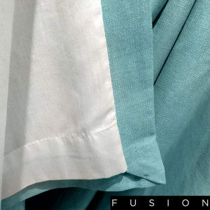 Set de 2 draperii Fusion, bumbac/poliester, albastru, 117 x 229 cm