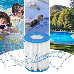 Set de 2 filtre pentru piscina YUNSTK, ABS, alb/albastru, 15,5 x 5,1 cm - Img 2