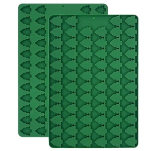 Set de 2 forme Honnesserry pentru bomboanele de Craciun, silicon, verde, 29.5 x 19.5 x 1.3 cm - Img 1