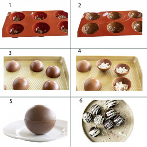 Set de 2 forme pentru ciocolata/jeleu TASHELLS, silicon, maro, 30 x 17,5 x 4 cm - Img 5