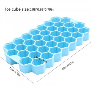 Set de 2 forme pentru cuburi de gheta Alnicov, silicon, albastru, 20 x 12 cm - Img 4