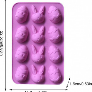 Set de 2 forme pentru prajituri de Paste TZMY-UE, silicon, roz, 22,5 x 14,7 cm - Img 8