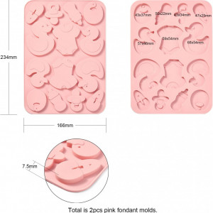 Set de 2 forme pentru prajituri URLIFEHALL, silicon, roz, 234 x 166 mm - Img 8