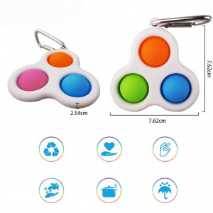 Set de 2 jucarii anti-stres cu breloc Touchbool, ABS/cauciuc/metal, multicolor, 7,62 x 7,62cm
