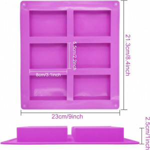 Set de 2 matrite de sapun SIMUR, silicon, violet, 23 x 21,3 cm - Img 8
