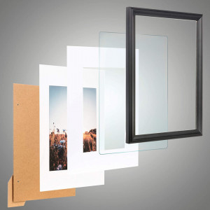 Set de 2 rame foto Home&Me, lemn masiv de pin/sticla, negru, 33 x 43 cm - Img 4