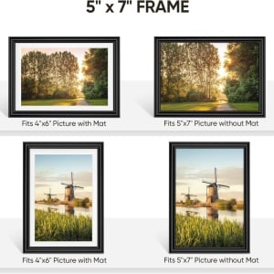 Set de 2 rame foto Nacial, PVC/plastic, negru, 13,5 x 18,6 cm