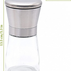 Set de 2 rasnite pentru condimente JJYHEHOT, sticla/otel inoxidabil, transparent/argintiu, 13,5 x 6 cm - Img 6