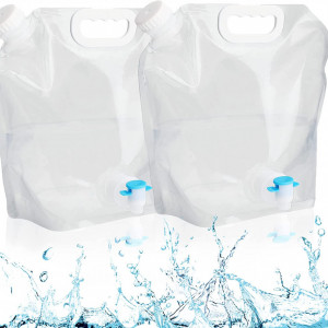 Set de 2 recipiente pentru apa pliabile TTDCQQID, PE, transparent, 10 l