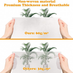 Set de 2 saci de protectie a plantelor Nuyikaso, textil, alb, 80 x 100 cm