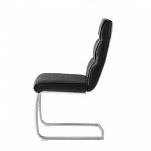 Set de 2 scaune Abenra otel/material textil, negru, 46 x 101 x 64 cm - Img 5