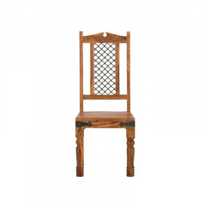 Set de 2 scaune Bewley, lemn masiv, maro, 110 x 45 x 45 cm - Img 1