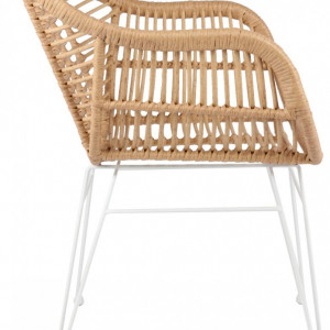 Set de 2 scaune Costa, maro deschis/ alb, 59 x 81 x 58 cm - Img 2