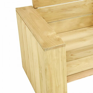 Set de 2 scaune de gradina Jeffers, lemn masiv, 76 x 89 x 76 cm - Img 5