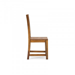 Set de 2 scaune Eccles, lemn masiv, natur, 100 x 43 x 43 cm - Img 3