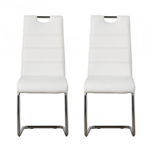 Set de 2 scaune Herbert, argintii/albe, 98 x 43 x 59 cm - Img 1