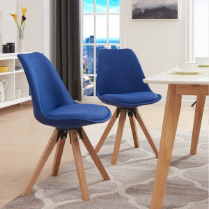 Set de 2 scaune Lauri, maro/albastre, 82 x 49 x 51 cm - Img 3