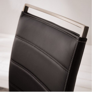 Set de 2 scaune Lezuza din piele sintetica/otel inoxidabil, negru, 42 x 102 x 56 cm - Img 4