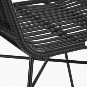 Set de 2 scaune ratan Costa, negru/negru - Img 5