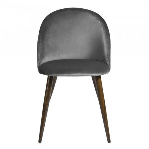 Set de 2 scaune tapitate Abel, gri/maro, 77,5 x 49 x 53 cm - Img 1
