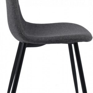 Set de 2 scaune tapitate Karla, metal/poliester, negru/gri inchis, 44 x 87 x 53 cm - Img 6