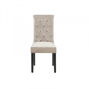 Set de 2 scaune tapitate Lamoille, catifea, taupe/negru, 98 x 43 x 48 cm