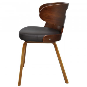 Set de 2 scaune tapitate, maro/negre, 68,5 x 49,5 x 52 cm - Img 2